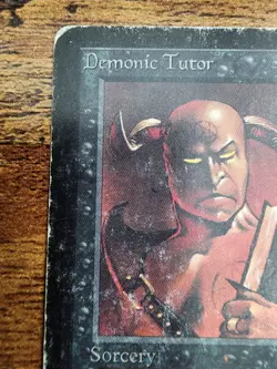 MTG Demonic Tutor ⭐BETA ⭐HP+ ⭐10 REAL HQ PICS! ⭐Rare 1993 Magic - Image 3
