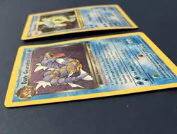 Damaged Pokemon Gyarados & Dark Gyarados Holo Cards Team Rocket/Base Set Lot - Image 2