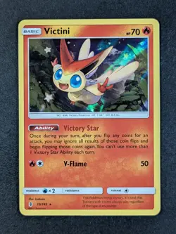 2017 Pokemon VICTINI #10/145 Guardians Rising Unlimited Holo Rare English - Image 1