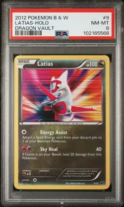 POKEMON LATIAS 2012 BLACK & WHITE DRAGON VAULT #9 HOLO PSA 8 - Image 1