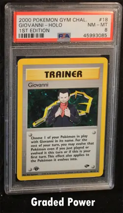 Pokemon Gym Challenge 1st Edition Giovanni PSA 8 Holo (3085) #18 - Image 1