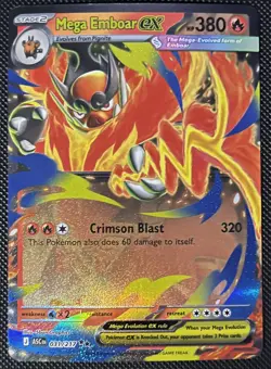 Pokemon Mega Emboar ex 031/217 Me: Ascended Heroes Double Rare Holo NM - Image 1