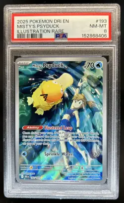 2025 Pokemon Destined Rivals Misty's Psyduck #193/182 PSA 8 - Image 1