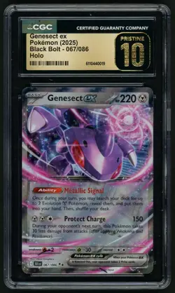 Pokemon Genesect ex 2025 Black Bolt 067/086 Holo CGC PRISTINE 10 - Image 1
