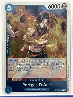 One Piece Portgas D Ace OP08-052 Rare Two Legends Near Mint Foil Card. - Image 1
