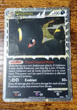 Umbreon 86/90 Prime HGSS Undaunted Pokemon Card MP/HP-Crease - Image 1