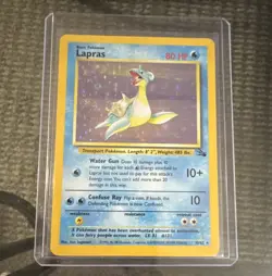 Pokemon Lapras Fossil Holo Rare 80 HP Card 10/62 1999 Wizards - Image 1