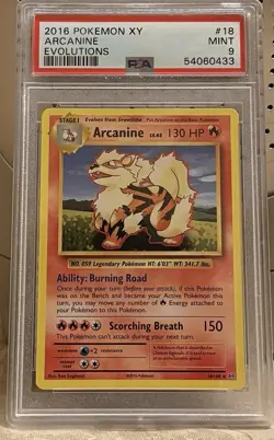 2016 Pokemon XY Arcanie evolutions #18 PSA 9 - Image 1