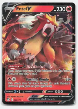 Entei V 022/172 Holo V Rare Brilliant Stars Pokemon Near Mint - Image 1