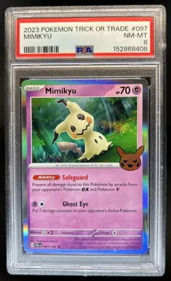 2023 Pokemon Trick or Trade Mimikyu #097/193 PSA 8 - Image 1