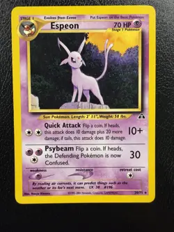 Pokemon TCG Espeon 20/75 Neo Discovery Unlimited LP - Image 1