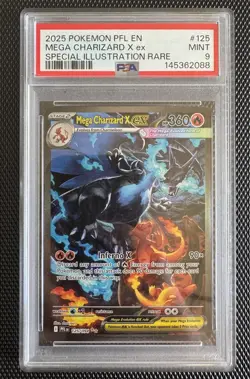 Pokemon Mega Charizard X ex Phantasmal Flames Rare #125/094 PSA 9 2025 360 HP - Image 1