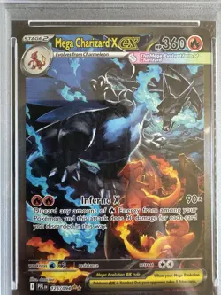 Pokemon Mega Charizard X ex Phantasmal Flames Rare #125/094 PSA 9 2025 360 HP - Image 3