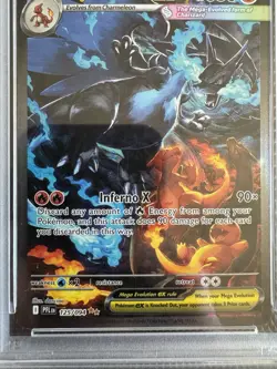 Pokemon Mega Charizard X ex Phantasmal Flames Rare #125/094 PSA 9 2025 360 HP - Image 4