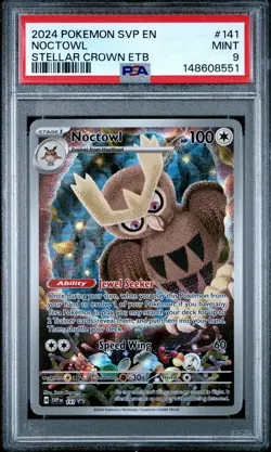 2024 POKEMON SVP STELLAR CROWN ELITE TRAINER BOX NOCTOWL PSA 9 - Image 1