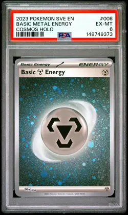 2023 POKEMON SVE EN-BASIC ENERGIES COSMOS HOLO #008 BASIC METAL ENERGY PSA 6 - Image 1
