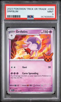 2023 POKEMON TRICK OR TRADE #090 DRIFBLIM PSA 9 - Image 1