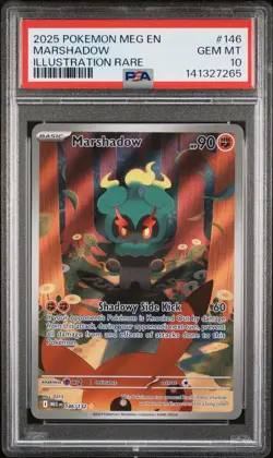 2025 Pokemon MEG EN Mega Evolution ILLUSTRATION RARE 146/132 MARSHADOW PSA 10 - Image 1