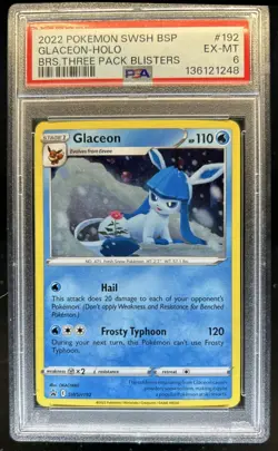2019-2023 Pokemon SWSH Black Star Promos Glaceon #SWSH192 PSA 6 - Image 1