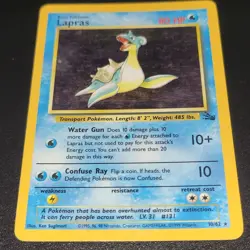 Pokemon Lapras Holo Rare Fossil 10/62 Unlimited 1999 Wizards Ken Sugimori - Image 3