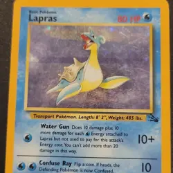 Pokemon Lapras Holo Rare Fossil 10/62 Unlimited 1999 Wizards Ken Sugimori - Image 5