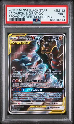 2019 POKEMON SM BLACK STAR PROMO #SM193 FULL ART/GARCHOMP & GIRATINA GX PSA 9 - Image 1