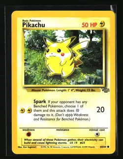 Pokemon PIKACHU 60/64 Non Holo (1999 Jungle) LP/Light Play - Image 1