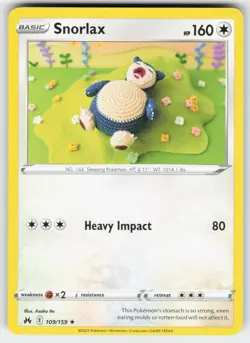 Snorlax 109/159 Rare Crown Zenith Pokemon Near Mint - Image 1