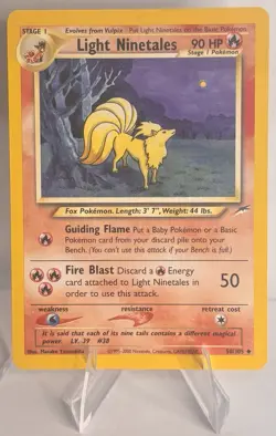 Pokemon Light Ninetales 50/105 Neo Destiny Uncommon English 2000 GREAT CONDITION - Image 1