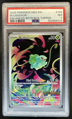 2025 Pokemon Mega Evolution Bulbasaur Promos #133/132 PSA 7 - Image 1