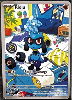 Pokemon TCG Riolu 215/198 SV01 Scarlet & Violet Illustration Rare Holo 70 HP - Image 1
