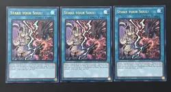 2026 YUGIOH RARITY RA05 1ST ED ULTRA RARE STAKE YOUR SOUL X3 NM - Image 1