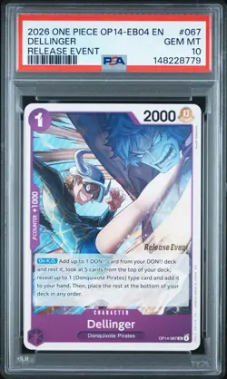 2026 ONE PIECE OP14-EB04-THE AZURE SEA'S SEVEN RELEASE EVENT DELLINGER PSA 10 - Image 1