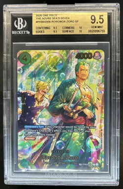 2026 One Piece Azure Seas Seven Roronoa Zoro Special Alt Art #PRB02-006 BGS 9.5 - Image 1