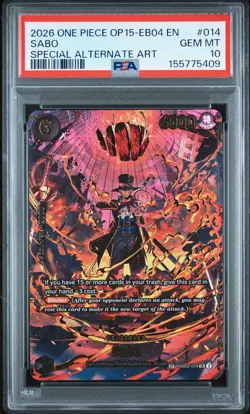 2026 ONE PIECE ADVENTURE ON KAMI'S ISLAND SPECIAL ALT ART #014 SABO PSA 10 - Image 1