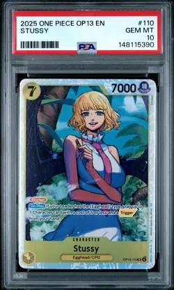 2025 ONE PIECE OP13-CARRYING ON HIS WILL #110 STUSSY PSA 10 - Image 1