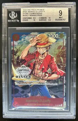 2023 One Piece Store Championship Wave 1 Winner Monkey D Luffy #P-001 BGS 9 - Image 1