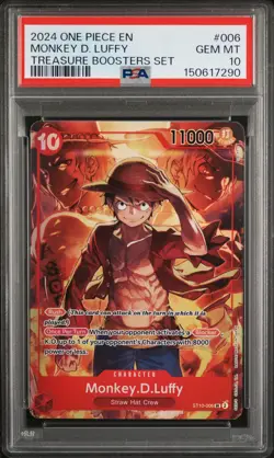 2024 ONE PIECE PROMOS TREASURE BOOSTERS SET #006 MONKEY D. LUFFY PSA 10 - Image 1