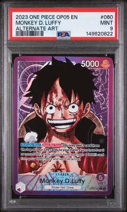 2023 ONE PIECE OP05-AWAKENING OF THE NEW ERA ALTERNATE ART MONKEY D. LUFFY PSA 9 - Image 1