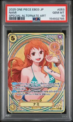 2025 ONE PIECE JPN EB03-ONE PIECE HEROINES EDITION SPECIAL ALT ART NAMI PSA 10 - Image 1