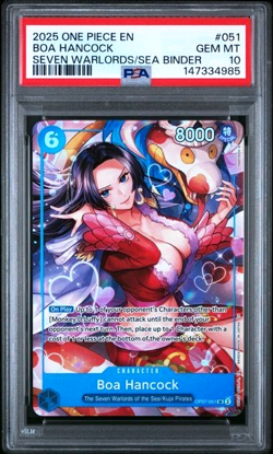 ONE PIECE BOA HANCOCK 2025 SEVEN WARLORDS OF THE SEA BINDER #051 PSA 10 - Image 1