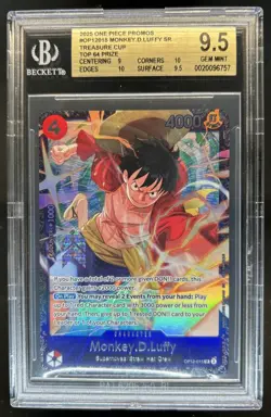 2025 One Piece Treasure Cup Top 64 Monkey D Luffy #OP12-015 BGS 9.5 - Image 1