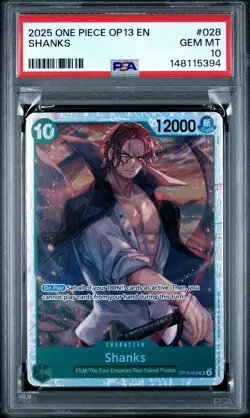 2025 ONE PIECE OP13-CARRYING ON HIS WILL #028 SHANKS PSA 10 - Image 1
