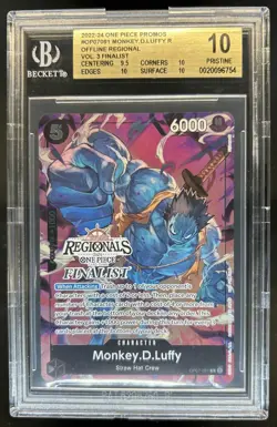 2022-24 One Piece Offline Regional V3 Finalist Monkey D Luffy #OP07-091 BGS 10 - Image 1