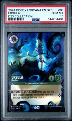2024 DISNEY LORCANA EN D23-D23 EXPO PROMO #03 URSULA DECEIVER PSA 10 - Image 1