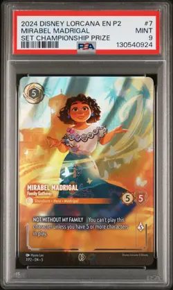 2024 DISNEY LORCANA EN P2-PROMO #7 MIRABEL MADRIGAL FAMILY GATHERER PSA 9 - Image 1