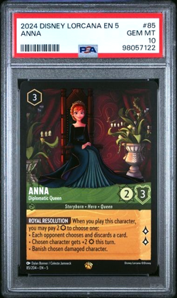 DISNEY LORCANA ANNA 2024 5-SHIMMERING SKIES #85 PSA 10 - Image 1