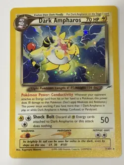Pokemon Dark Ampharos TCG Neo Destiny Card 1/105 Unlimited Holo Rare - Image 1