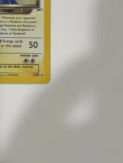 Pokemon Dark Ampharos TCG Neo Destiny Card 1/105 Unlimited Holo Rare - Image 3