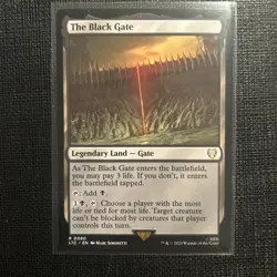 The Black Gate 0080 Non Foil Rare LOTR Commander MTG Near Mint - Image 1